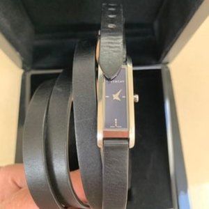 Givenchy Stainless Steel & Leather Wrap Strap Watch